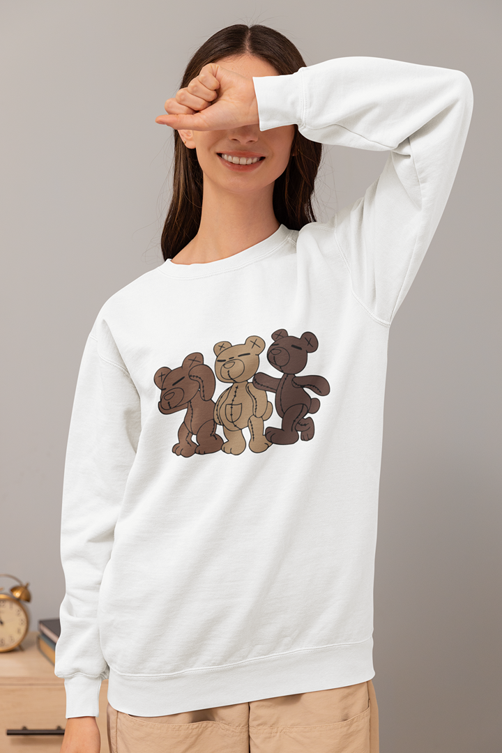 Дамска блуза Trio Bears бяла — 100% памук, размери XS–XXL | SatModa