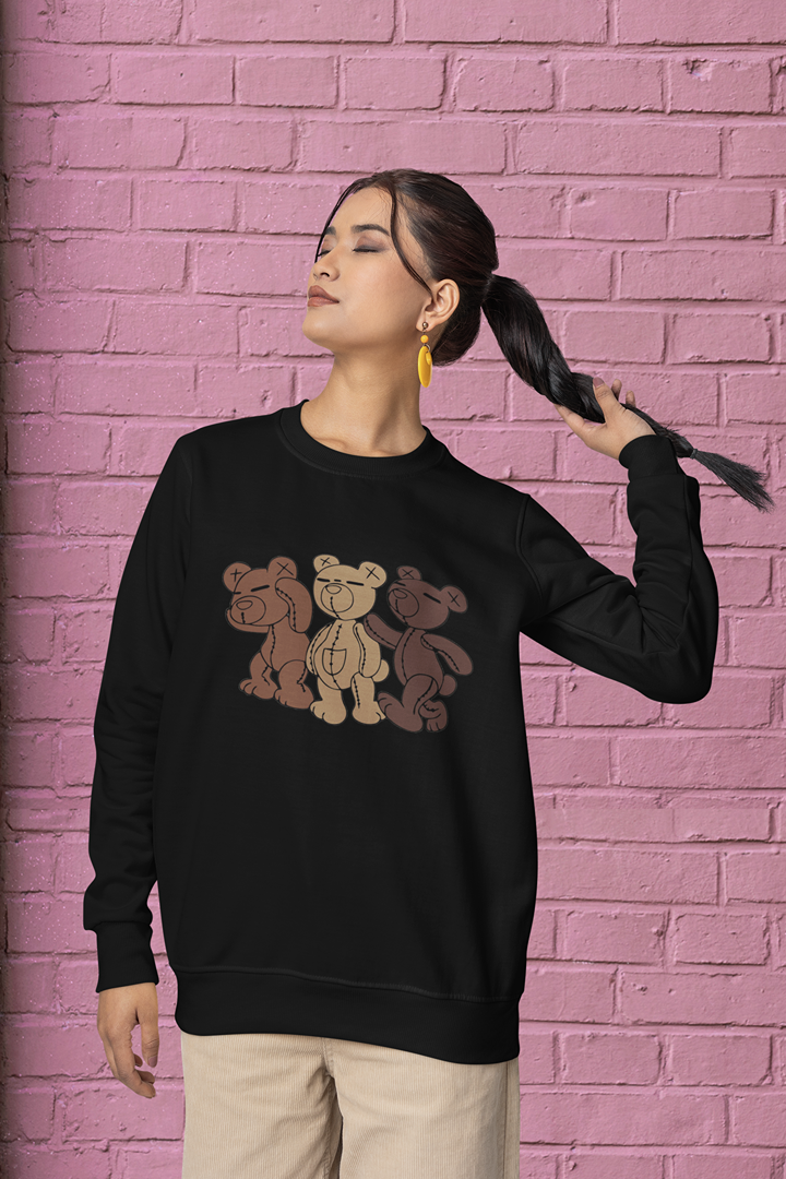Дамска блуза Trio Bears черна — 100% памук, размери XS–XXL | SatModa