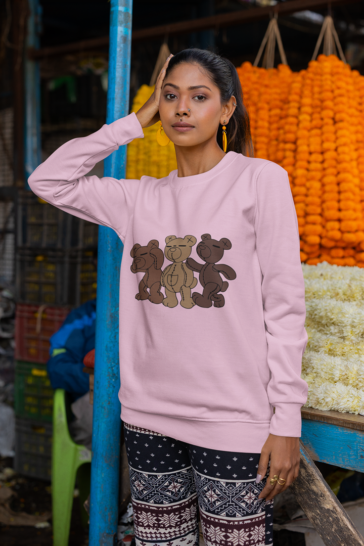 Дамска блуза Trio Bears розова — 100% памук, размери XS–XXL | SatModa