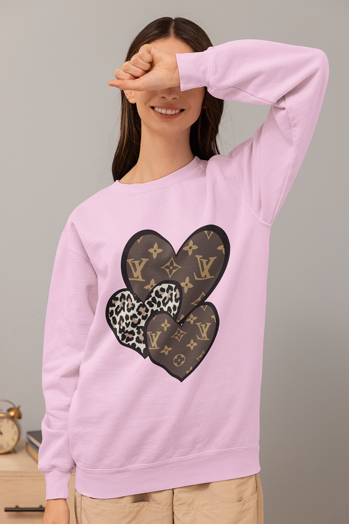 Дамска блуза VL Hearts розова — 100% памук, размери XS–XXL | SatModa
