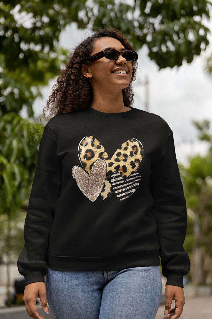 Дамска блуза Wild Hearts черна — 100% памук, размери XS–XXL | SatModa