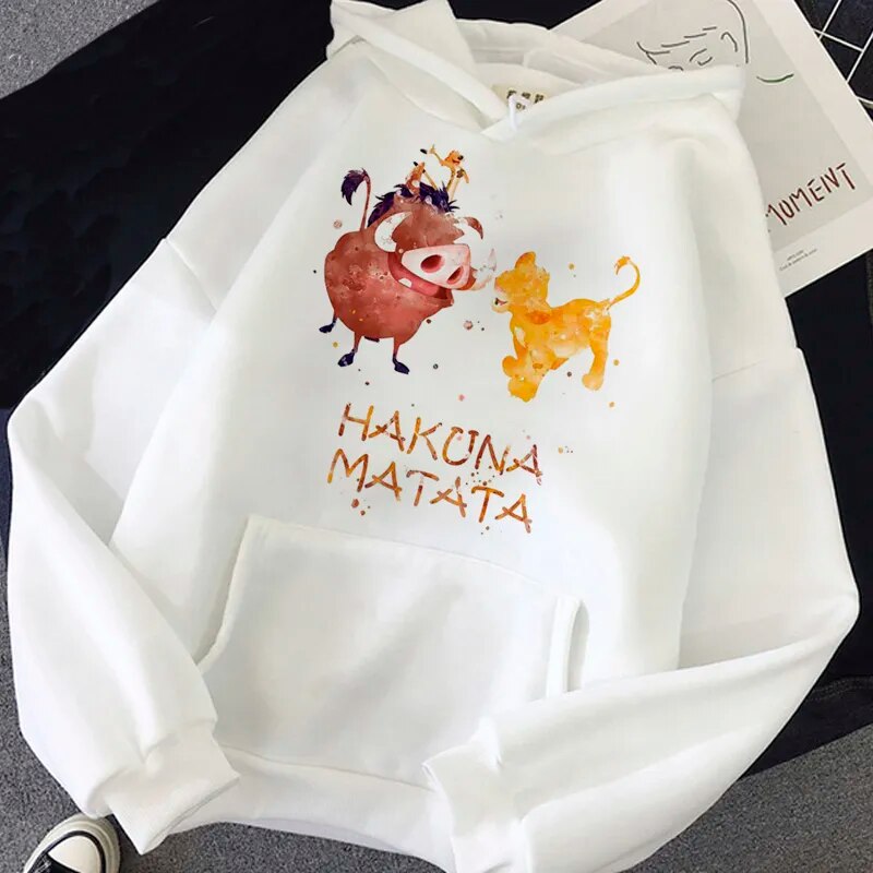 Дамски суичър Hakuna Happiness — 100% памук, качулка, свободна кройка | SatModa