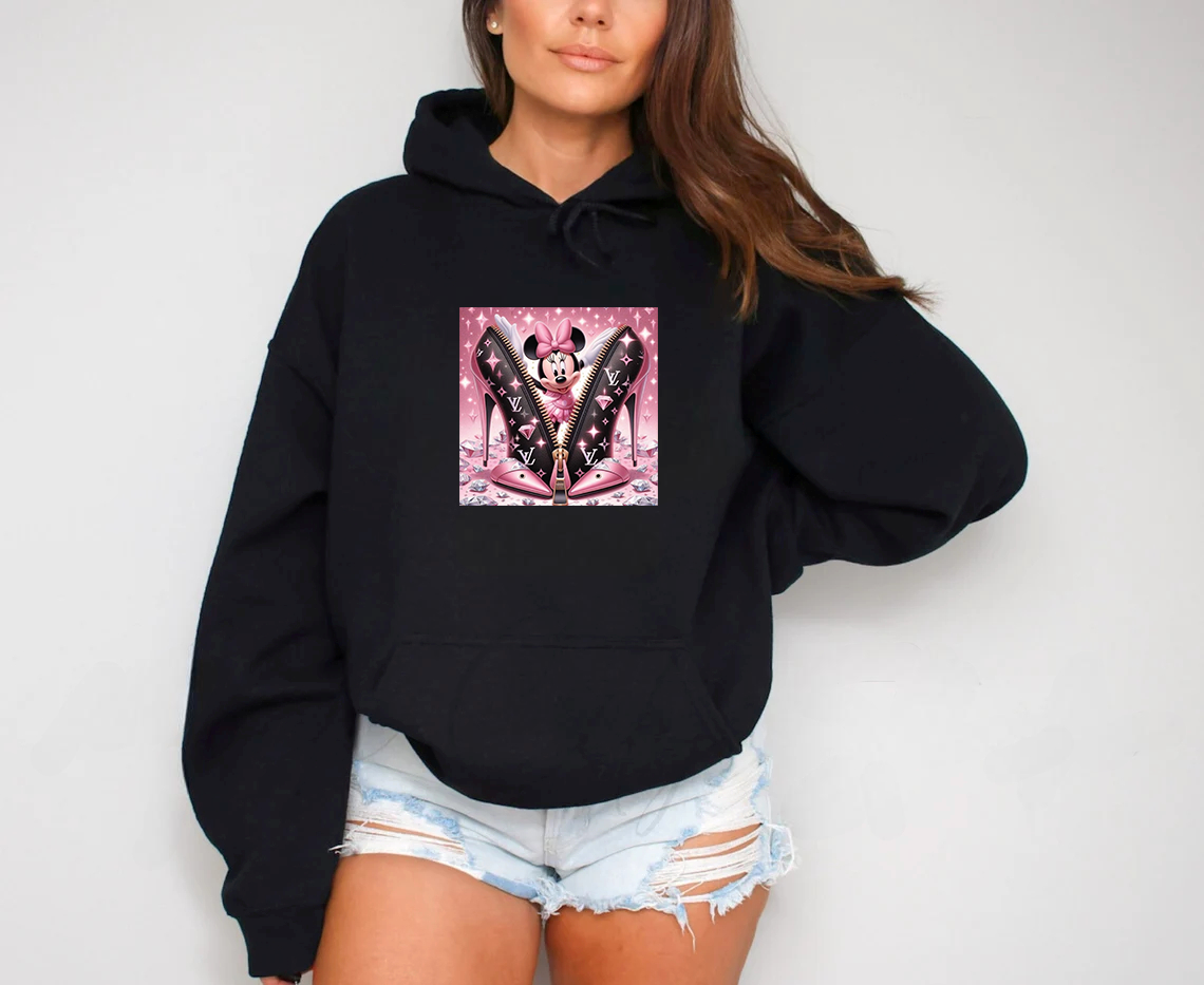 Дамски суичър Minnie XV черен — 100% памук, размери S-M-L | SatModa