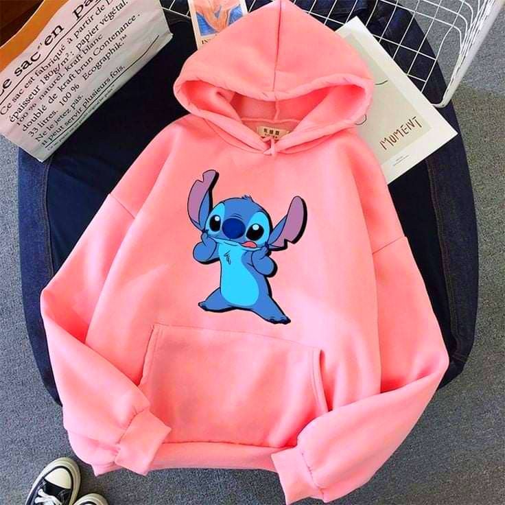 Дамски суичър Stitch Yamy — 100% памук, качулка, свободна кройка | SatModa