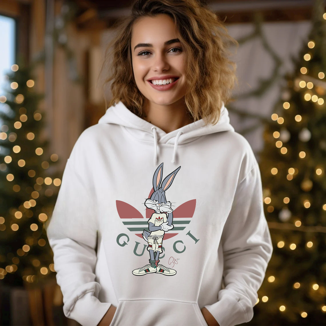 Дамски суичър Young Bugs Bunny бял — 100% памук, размери S-М-L | SatModa