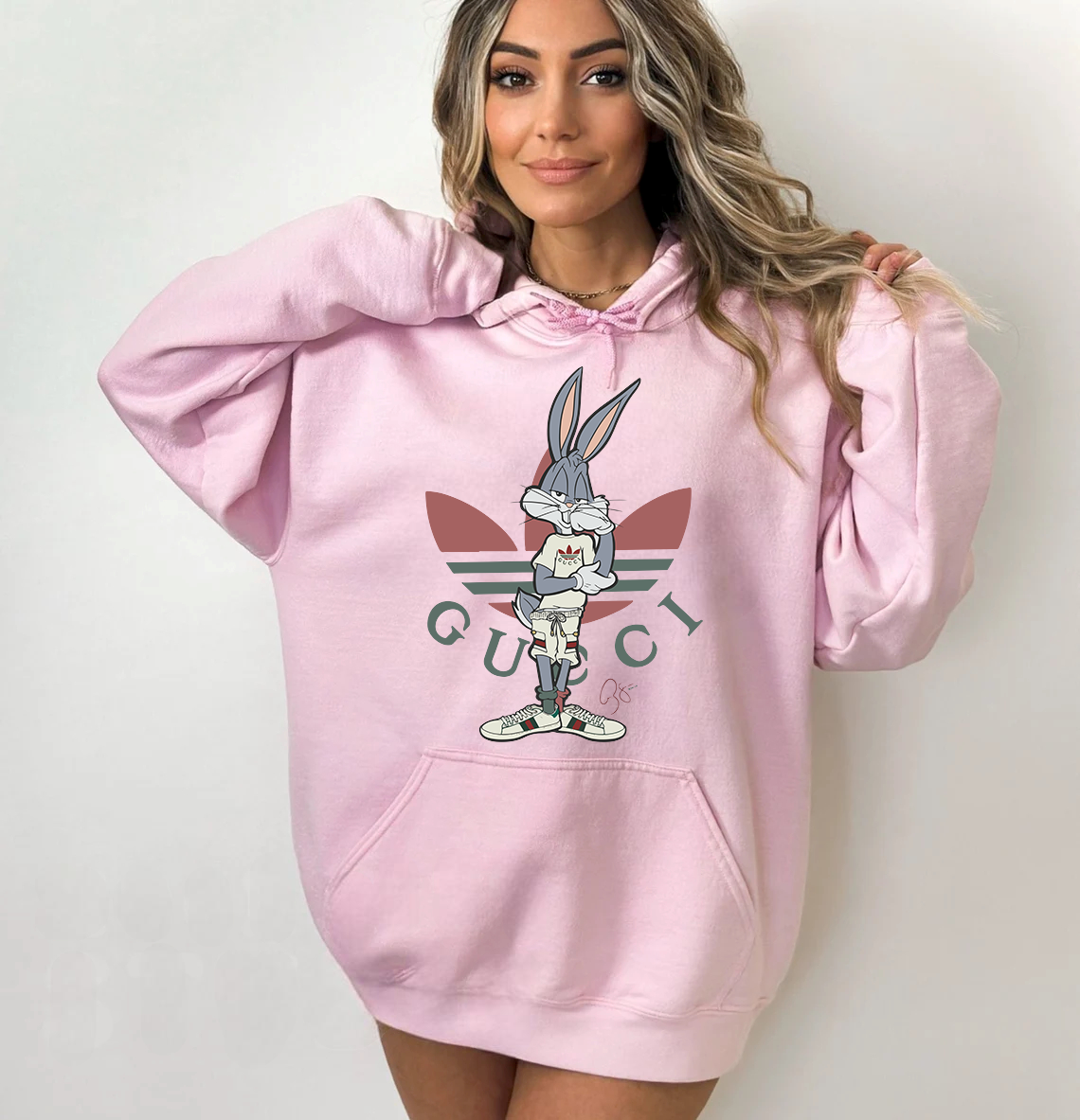 Дамски суичър Young Bugs Bunny розов — 100% памук, размери S-М-L | SatModa