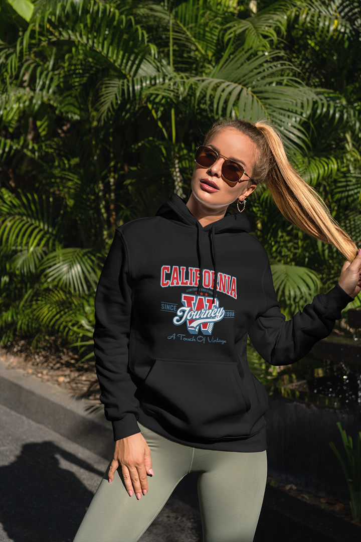 Дамски суичър California Journey черен — 100% памук, размери S–L | SatModa