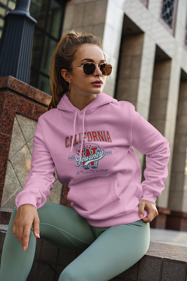 Дамски суичър California Journey розов — 100% памук, размери S–L | SatModa