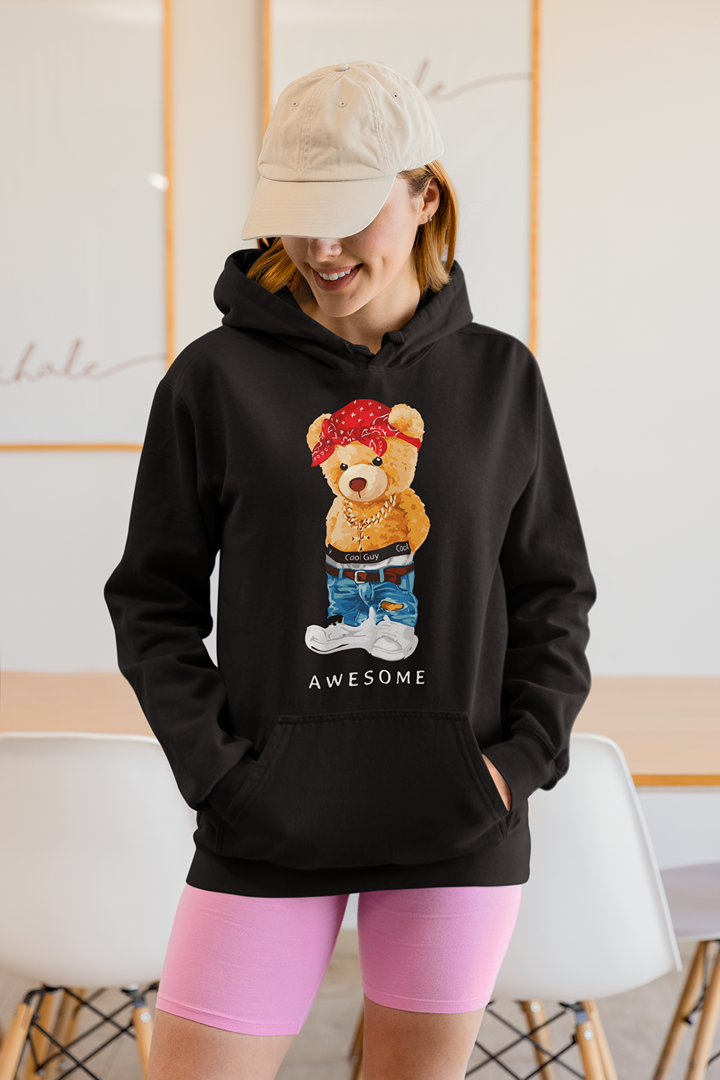 Дамски суичър Awesome черен — 100% памук, размери S–L | SatModa
