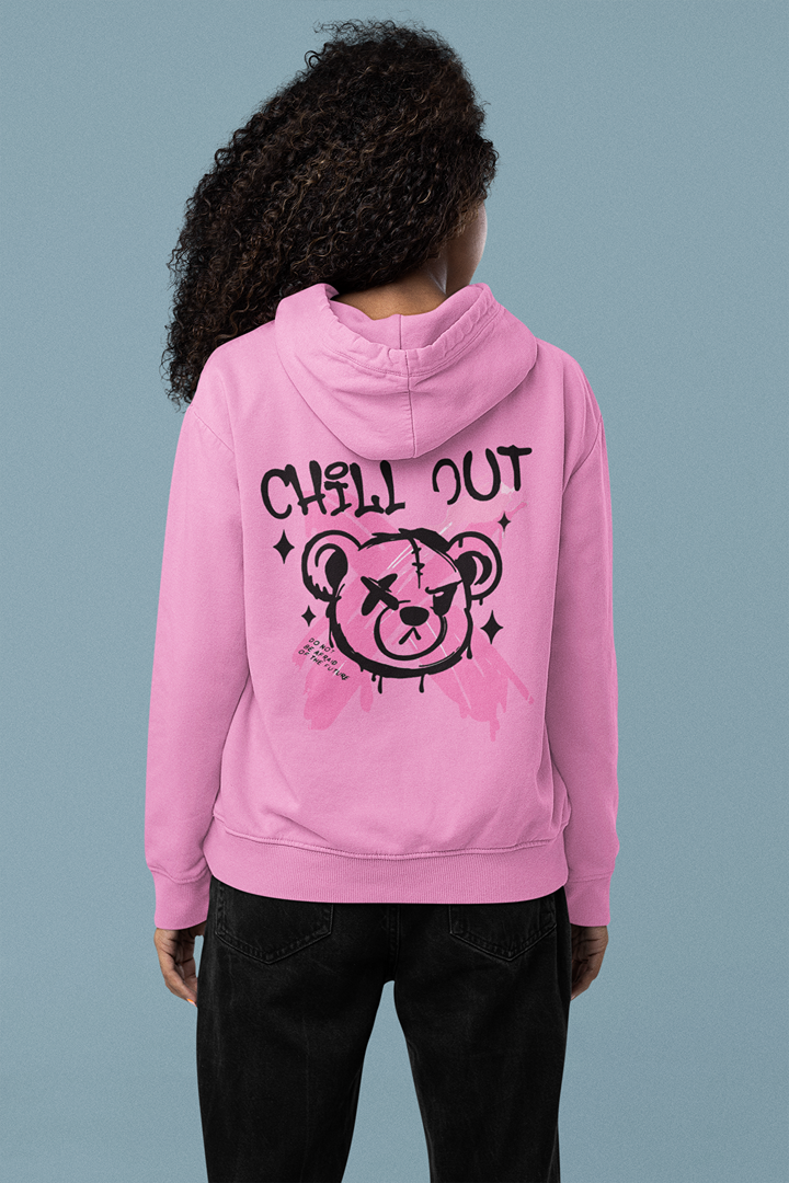 Дамски суичър Chill Out розов — 100% памук, размери S–L | SatModa