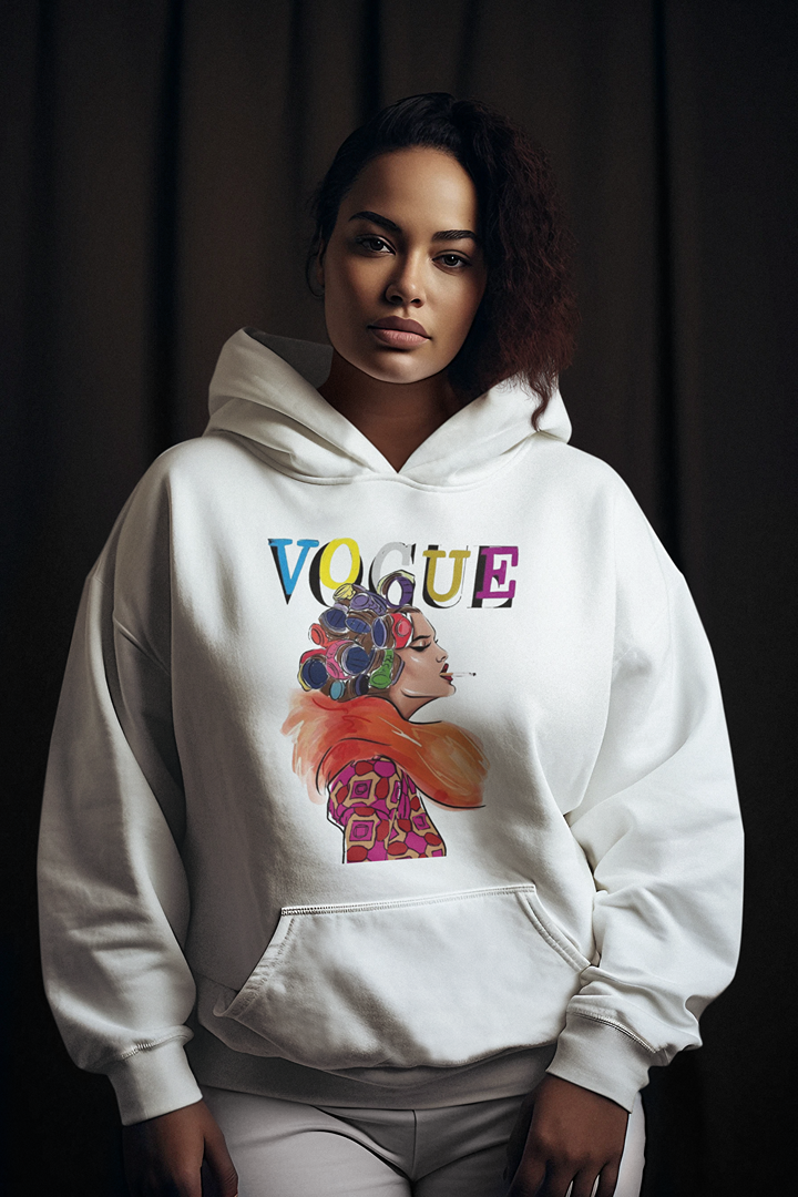 Дамски суичър Color Vogue бял — 100% памук, размери S–L | SatModa