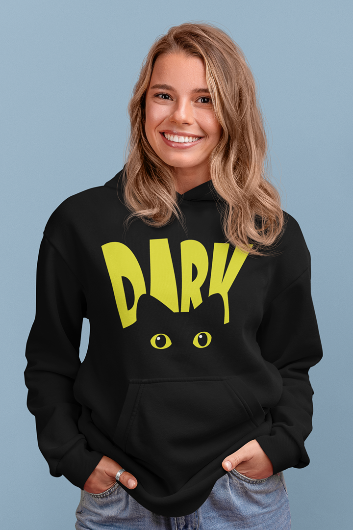 Дамски суичър Dark Cat черен — 100% памук, размери S–L | SatModa