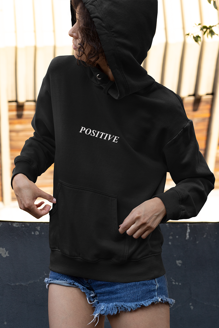 Дамски суичър Positive черен — 100% памук, размери S–L | SatModa