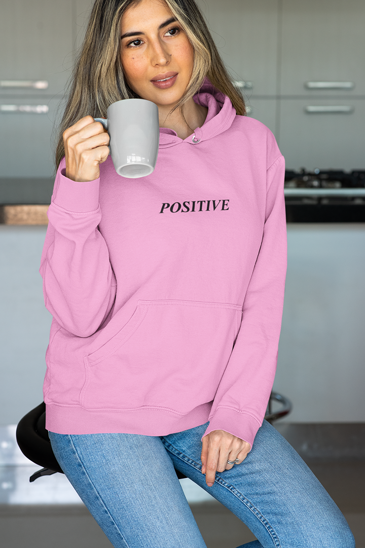 Дамски суичър Positive розов — 100% памук, размери S–L | SatModa