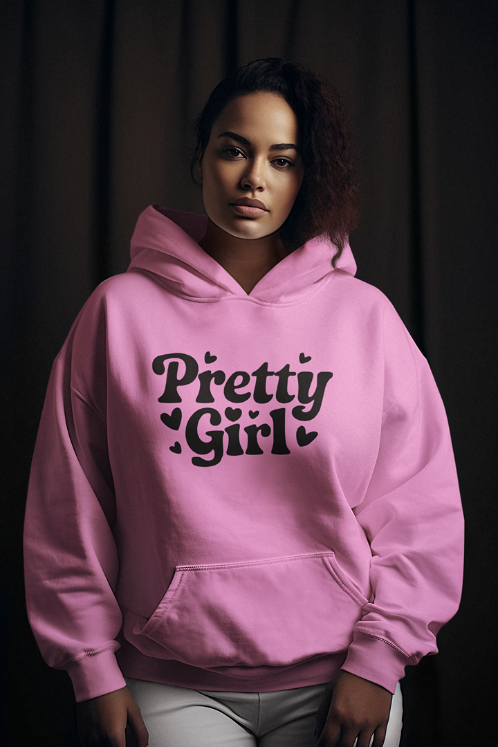 Дамски суичър Pretty Girl розов — 100% памук, размери S–L | SatModa