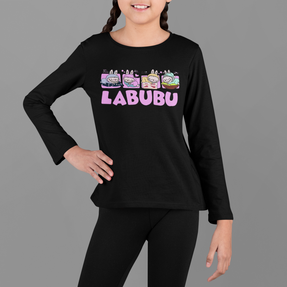 Детска блуза Labubu черна | SatModa

