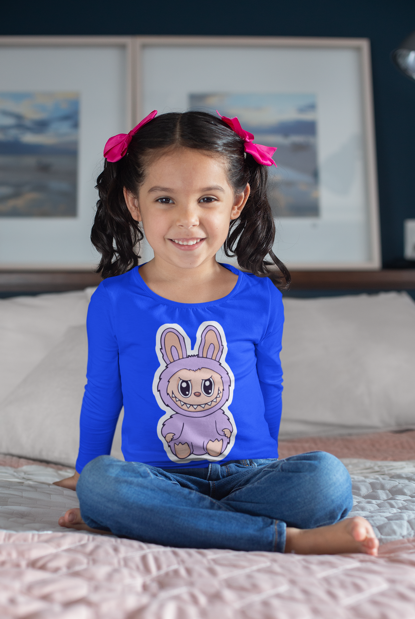 Детска блуза Labubu Purple синя | SatModa
