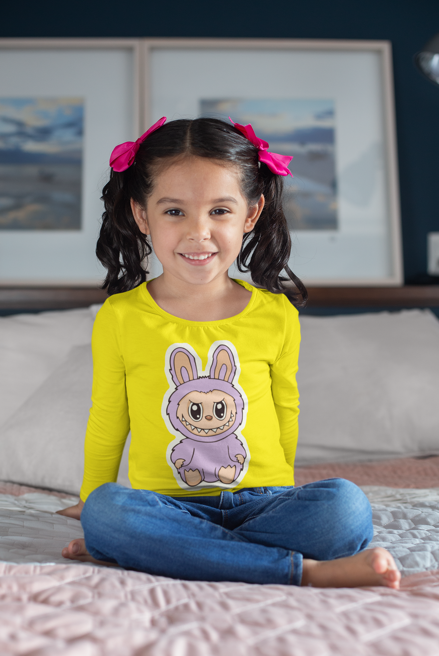 Детска блуза Labubu Purple жълта | SatModa
