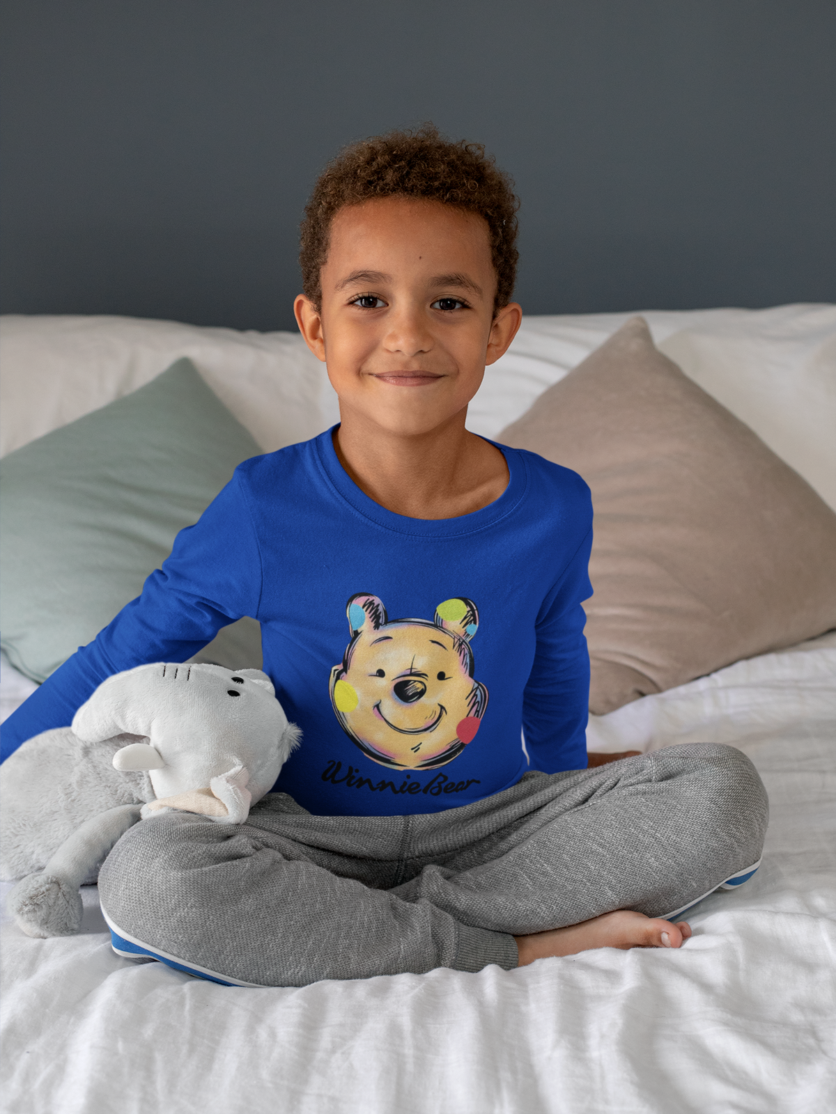 Детска блуза Winnie Bear синя | SatModa
