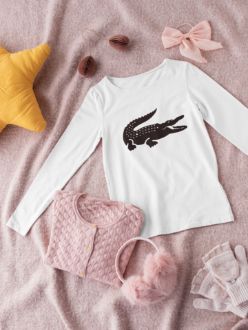 Детска блуза Crocodile бяла — 100% памук, размери 3-4 г. до 11-12 г. | SatModa