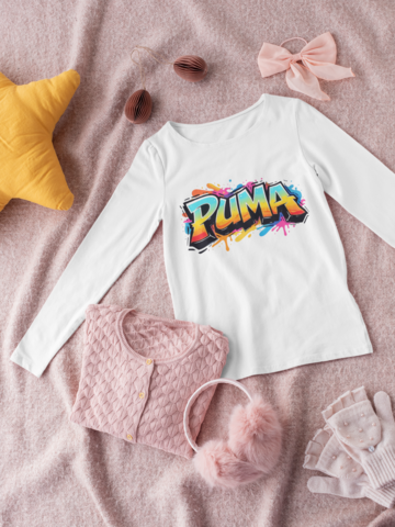 Детска блуза Puma Colore бяла — 100% памук, размери 3-4 г. до 11-12 г. | SatModa
