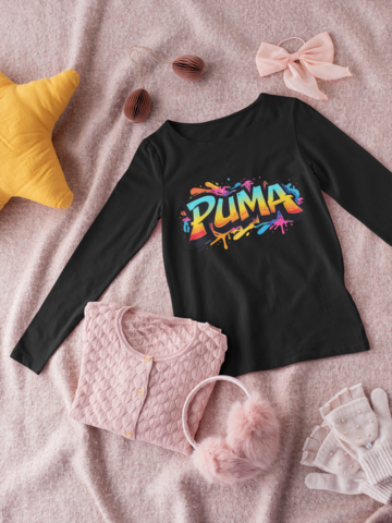Детска блуза Puma Colore черна — 100% памук, размери 3-4 г. до 11-12 г. | SatModa 
