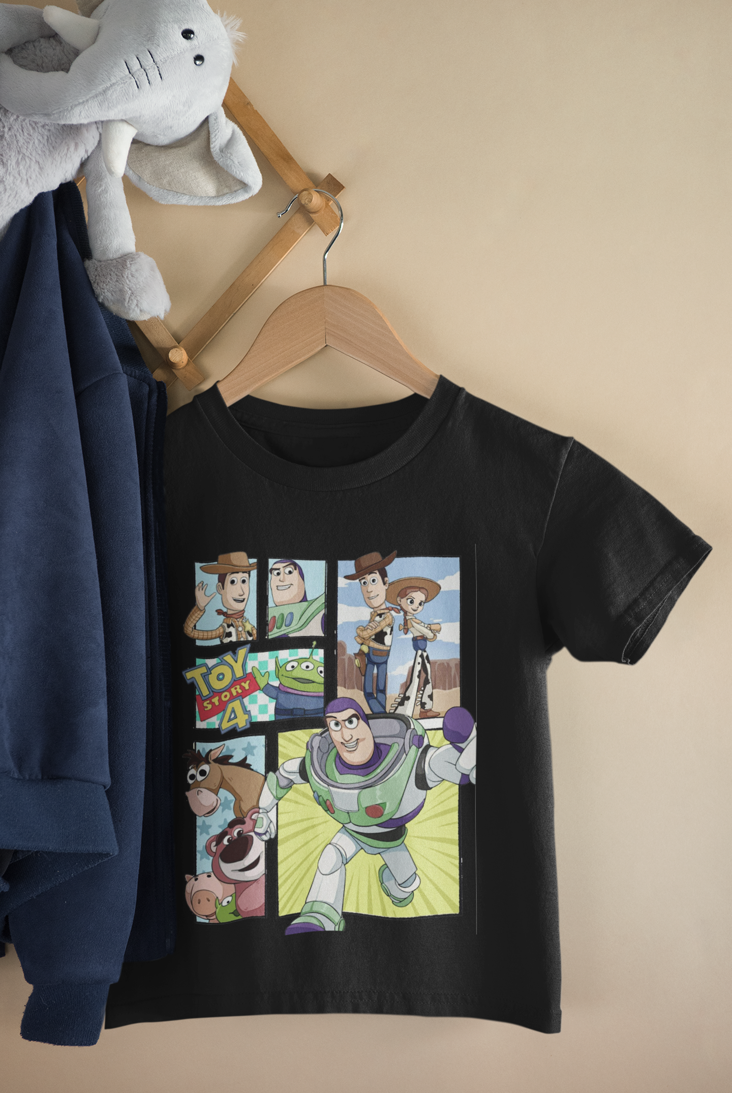 Детска тениска Toy Story — черна, 100% памук | SatModa

