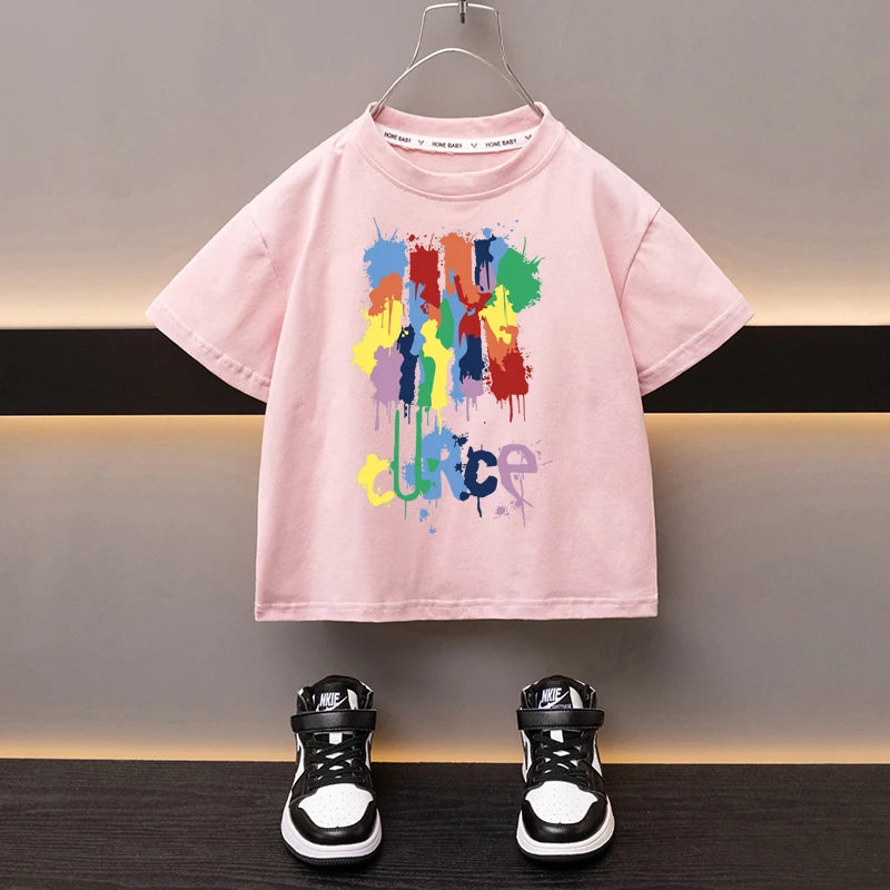 Детска тениска Colored розова — унисекс | SatModa