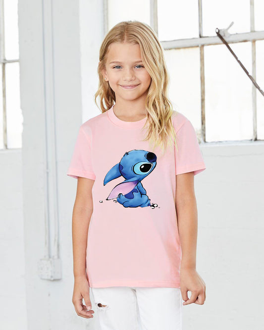 Детска тениска Cute Stitch розова — унисекс | SatModa