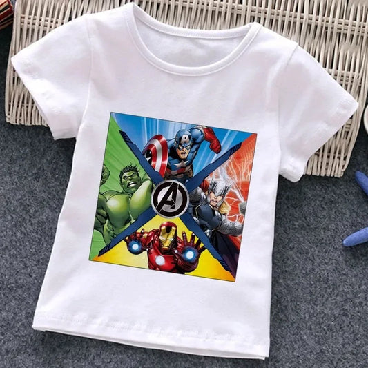 Детска тениска Heroes Marvel бяла — унисекс | SatModa
