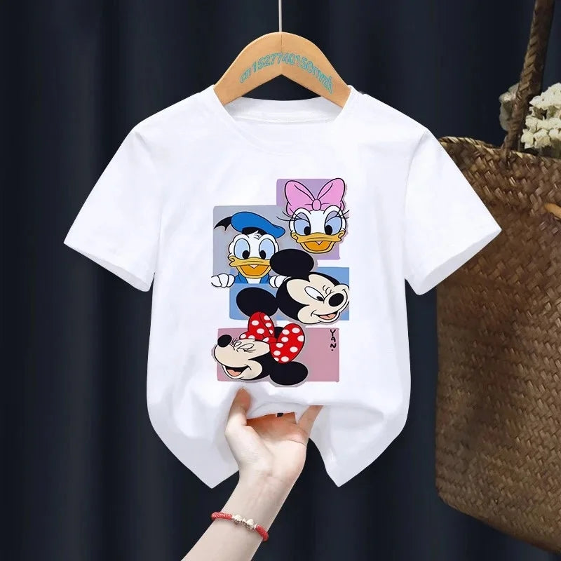 Детска тениска Mickey's Band бяла — свободна кройка | SatModa
