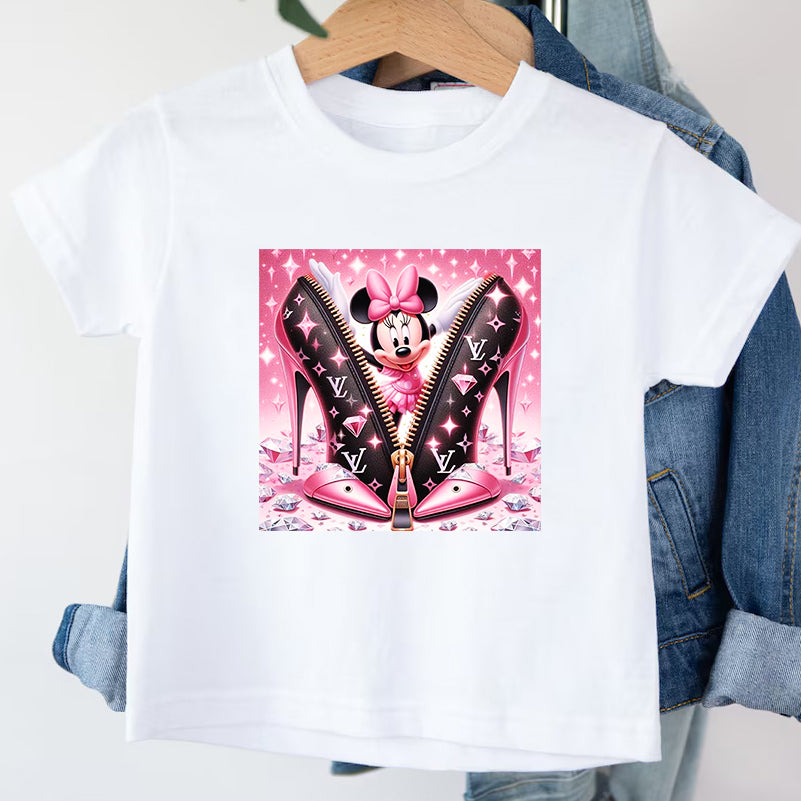 Детска тениска Minnie XV бяла — свободна кройка | SatModa