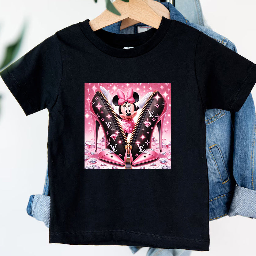 Детска тениска Minnie XV черна — свободна кройка | SatModa