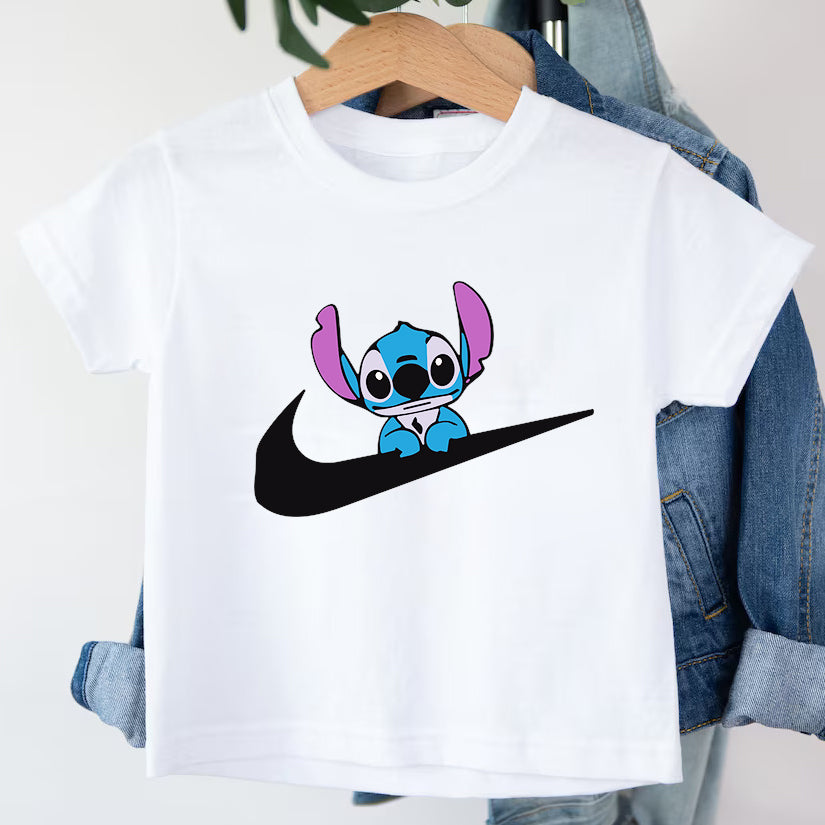 Детска тениска N*Stitch бяла — 100% памук, размери 2-16г. | SatModa