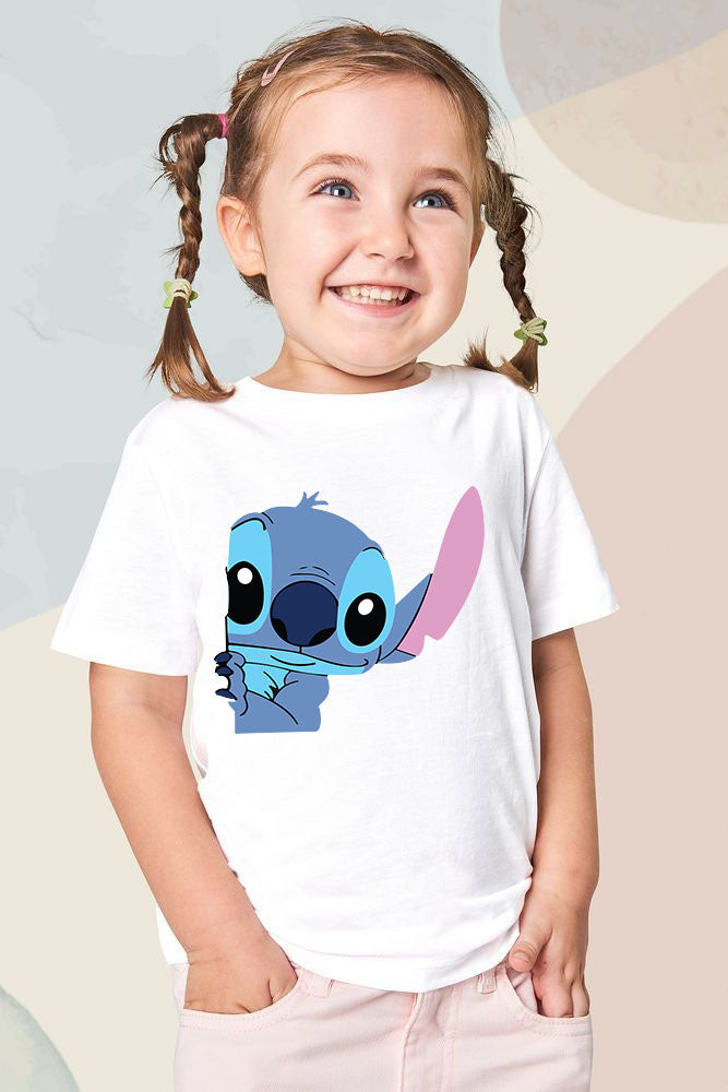 Детска тениска Stitch Hide бяла — унисекс | SatModa

