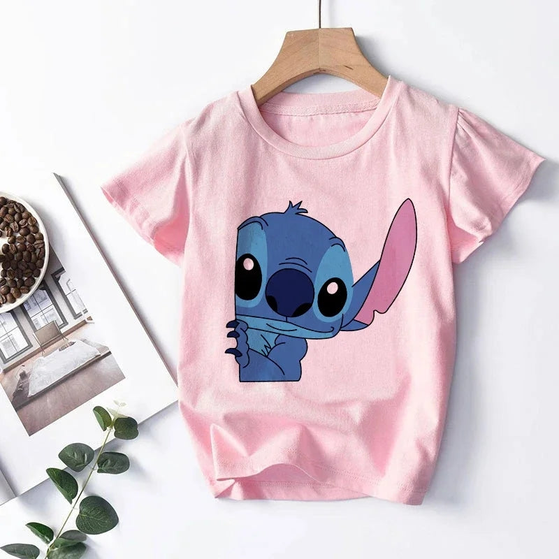 Детска тениска Stitch Hide розова — унисекс | SatModa