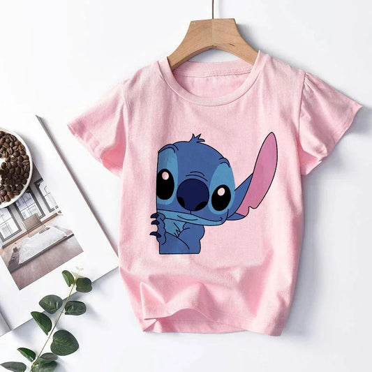 Детска тениска Stitch Hide розова — унисекс | SatModa