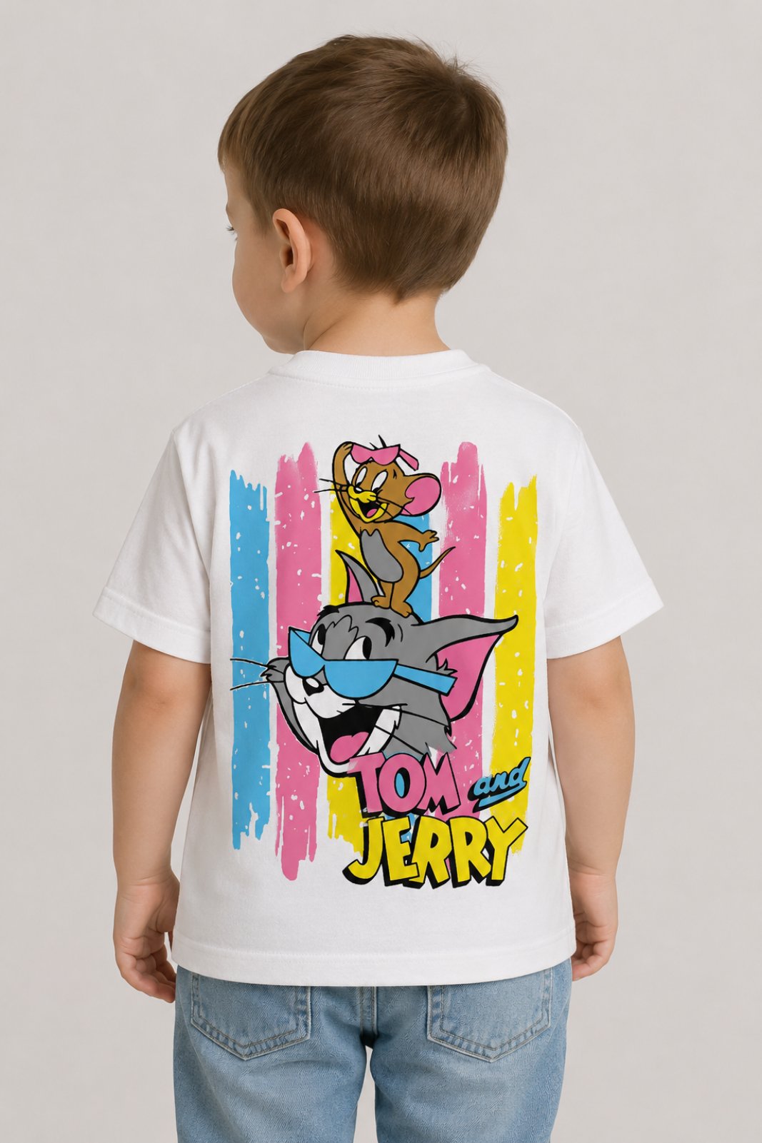 Детска тениска Tom and Jerry бяла — свободна кройка | SatModa