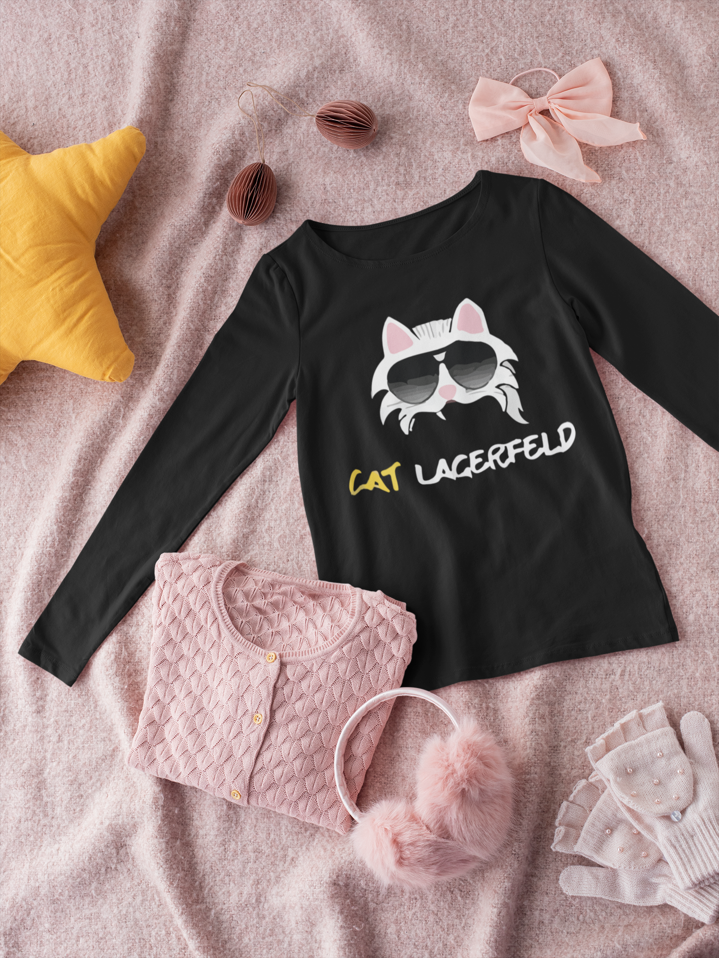 Детска блуза Cat L — черна, 100% памук, размери 3-4г. до 11-12г. | SatModa
