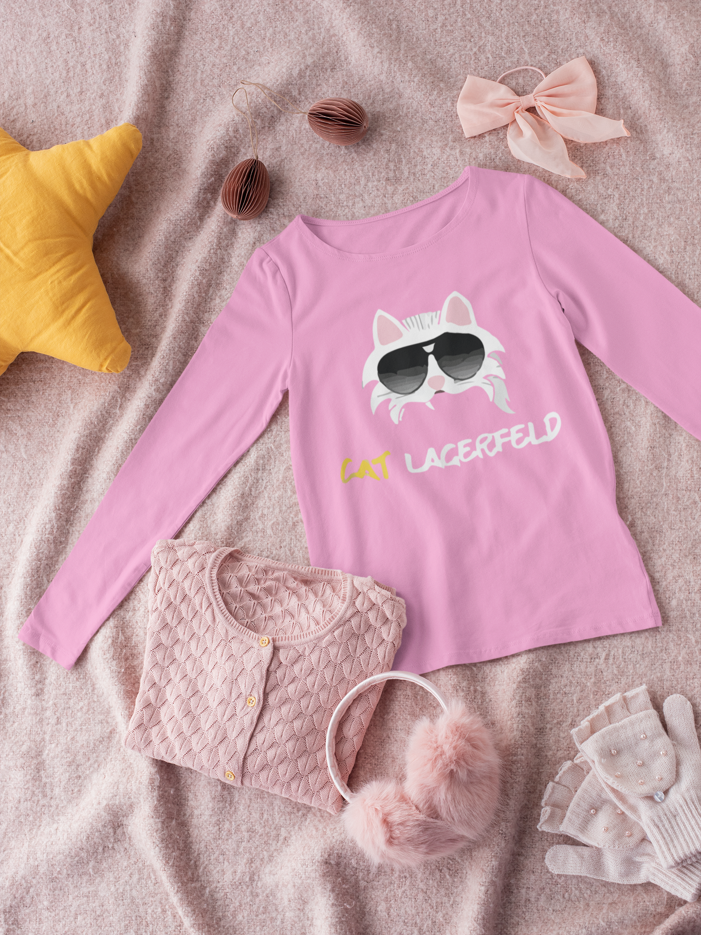Детска блуза Cat L — розова, 100% памук, размери 3-4г. до 11-12г. | SatModa
