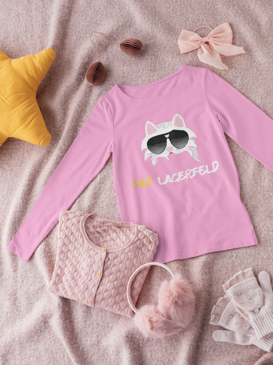 Детска блуза Cat L — розова, 100% памук, размери 3-4г. до 11-12г. | SatModa
