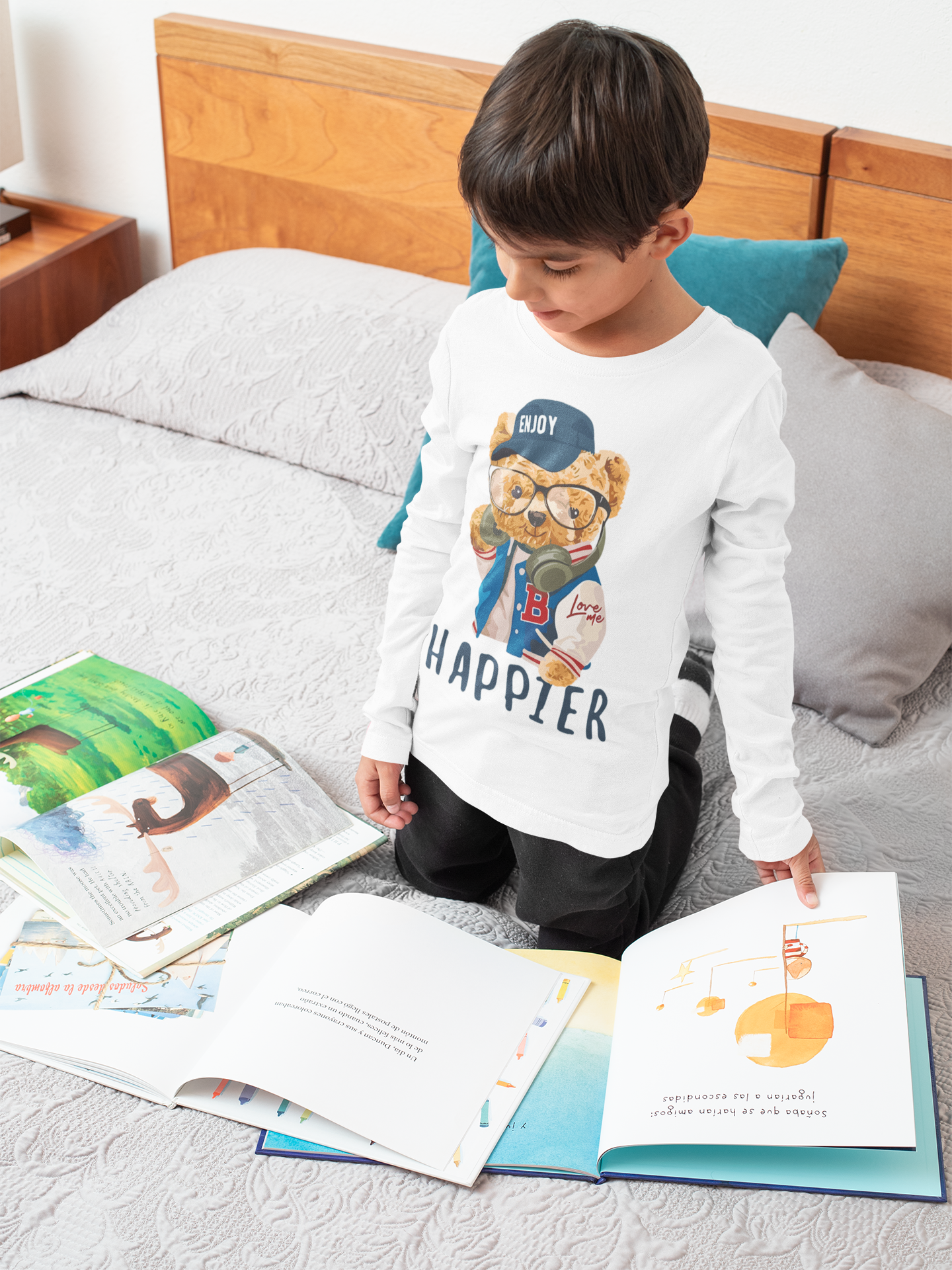Детска блуза Happier бяла | SatModa
