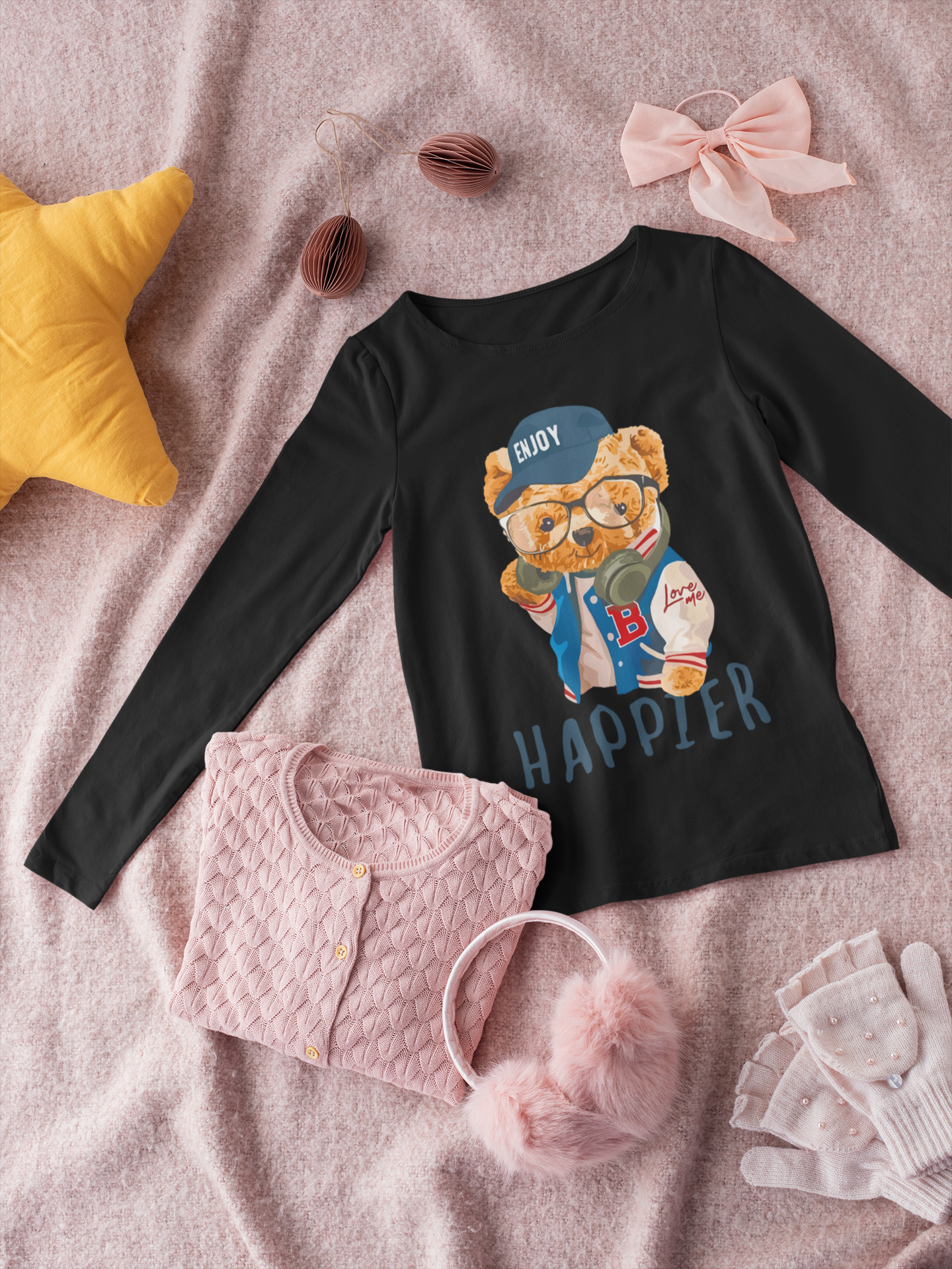 Детска блуза Happier черна | SatModa
