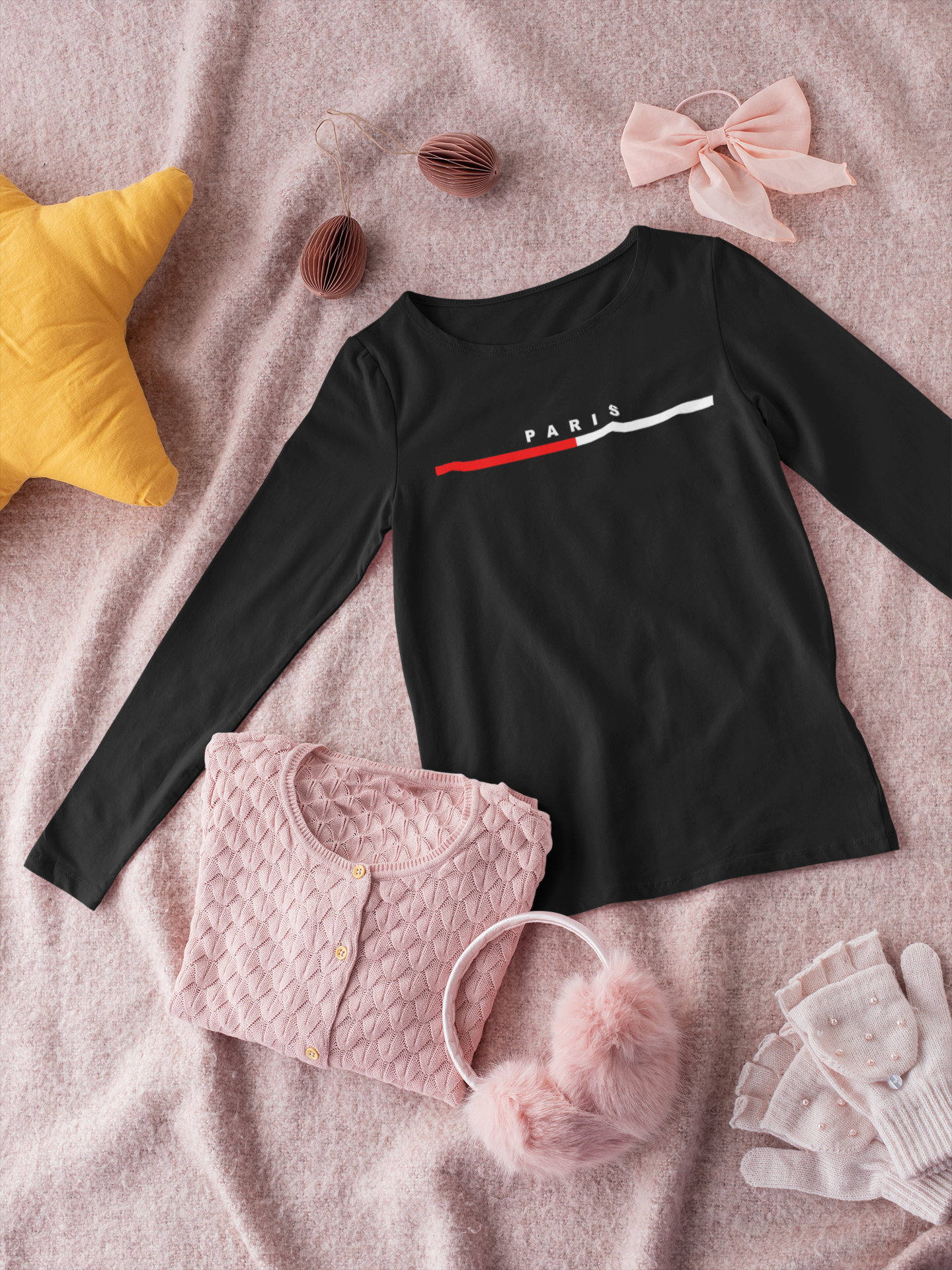 Детска блуза Paris — черна, 100% памук, размери 3-4г. до 11-12г. | SatModa
