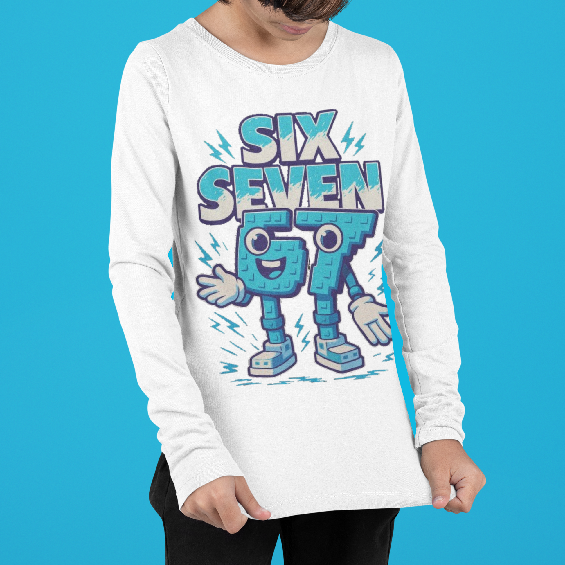 Детска блуза Six Seven — бяла, 100% памук, размери 3-4г. до 11-12г. | SatModa
