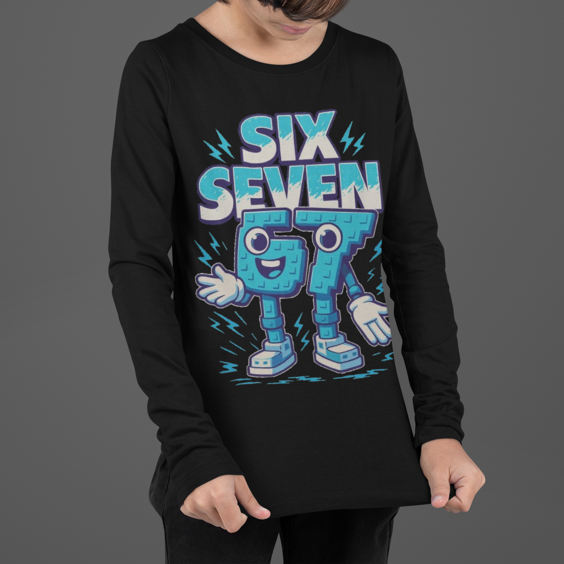 Детска блуза Six Seven — черна, 100% памук, размери 3-4г. до 11-12г. | SatModa
