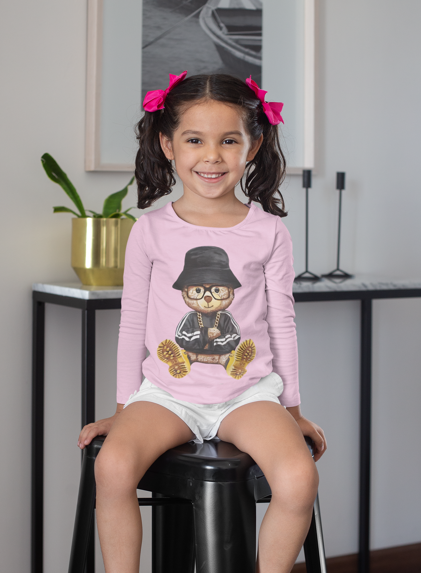 Детска блуза Teddy Bear — розова, 100% памук, размери 3-4г. до 11-12г. | SatModa
