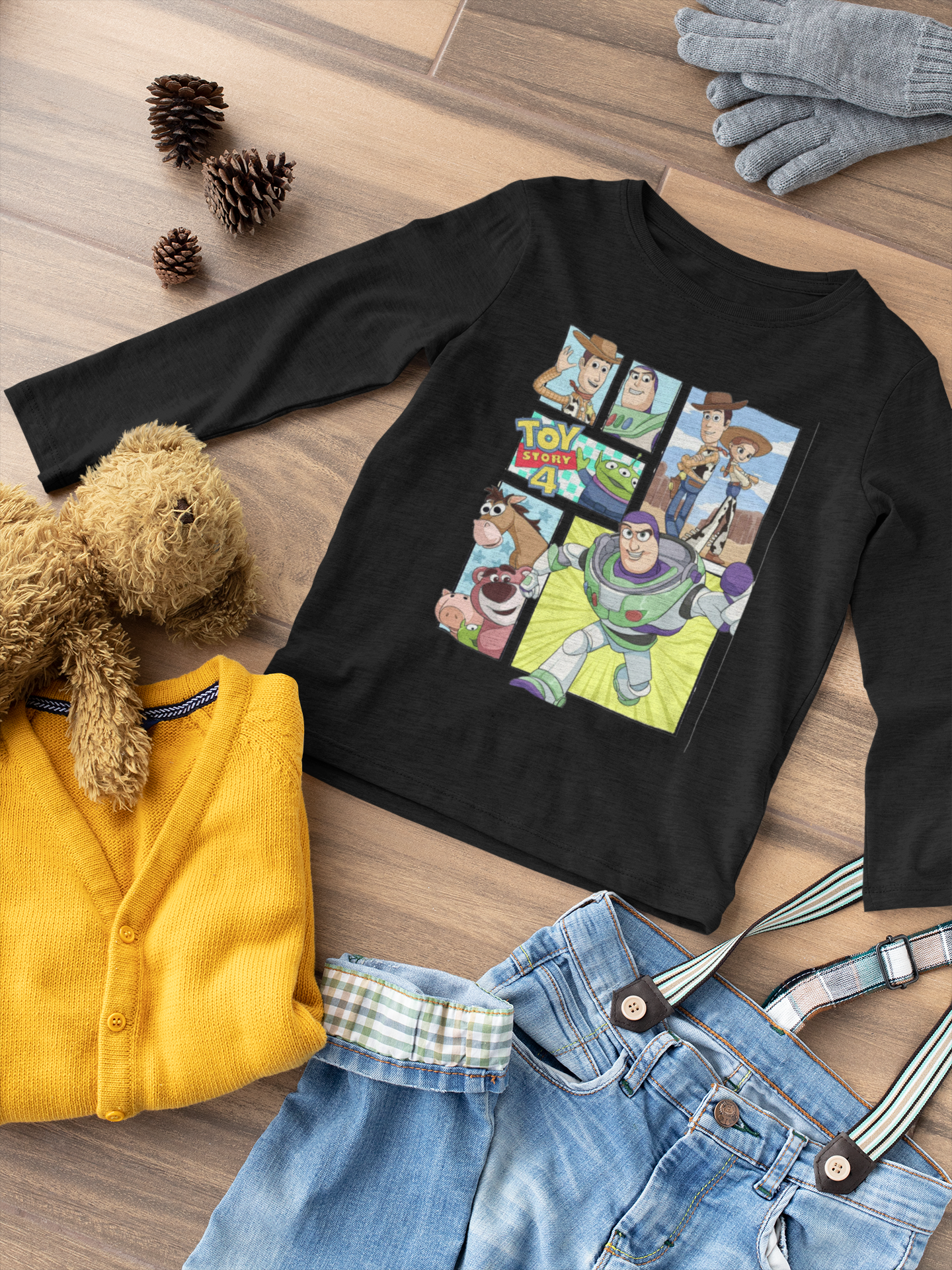 Детска блуза Toy Story — черна, 100% памук, размери 3-4г. до 11-12г. | SatModa
