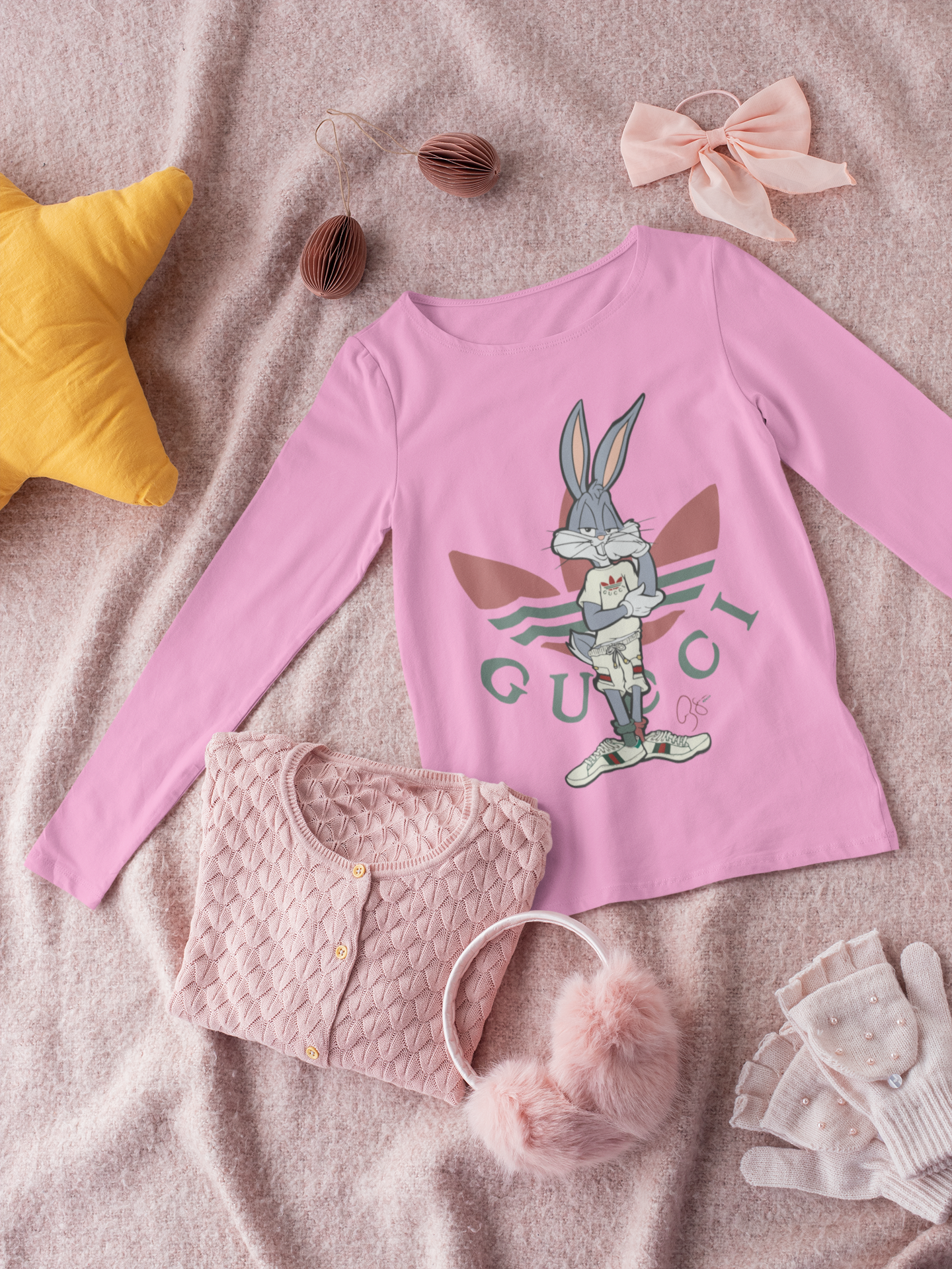 Детска блуза Young Buny — розова, 100% памук, размери 3-4г. до 11-12г. | SatModa
