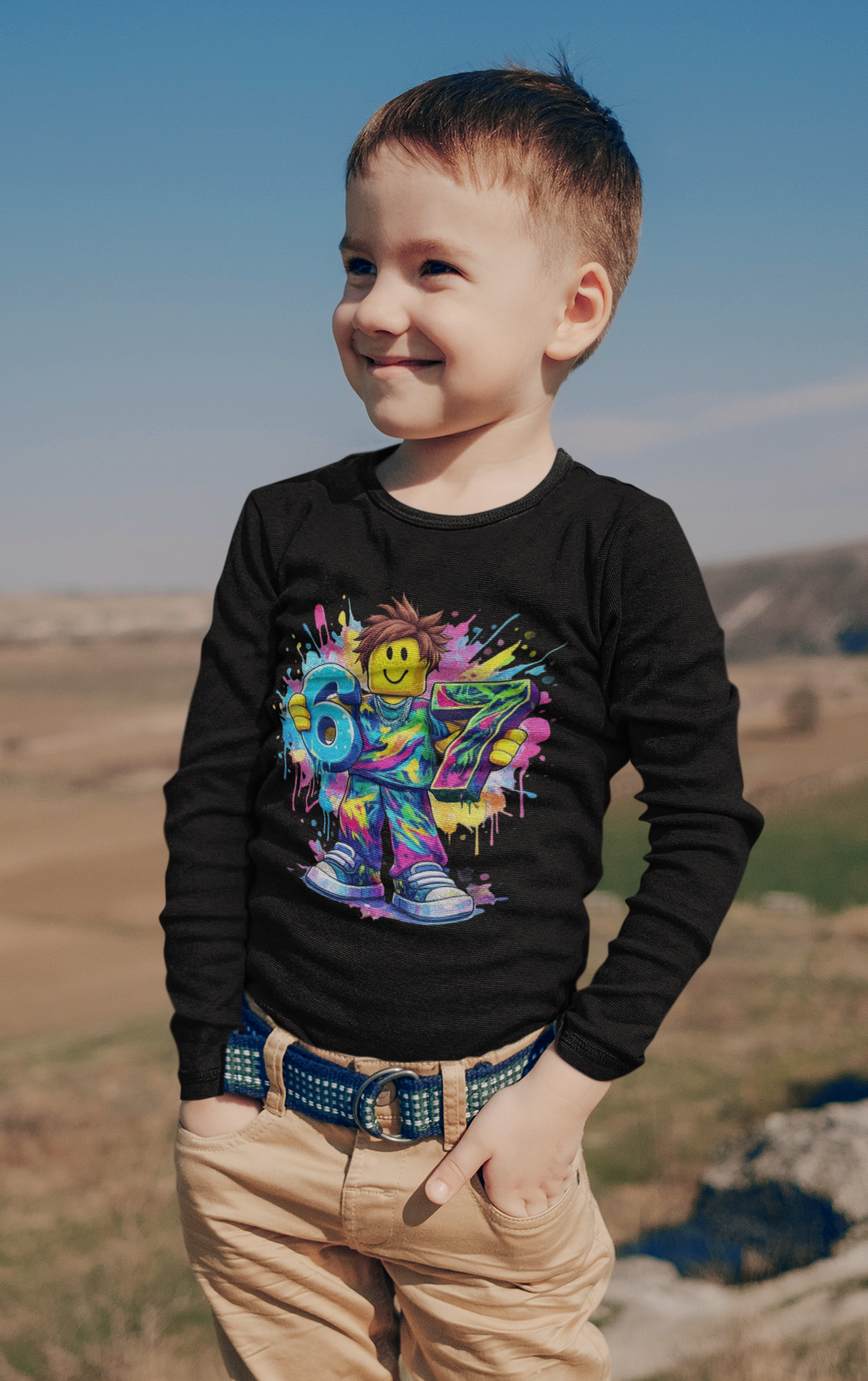 Детска блуза 6 / 7 — черна, 100% памук, размери 3-4г. до 11-12г. | SatModa
